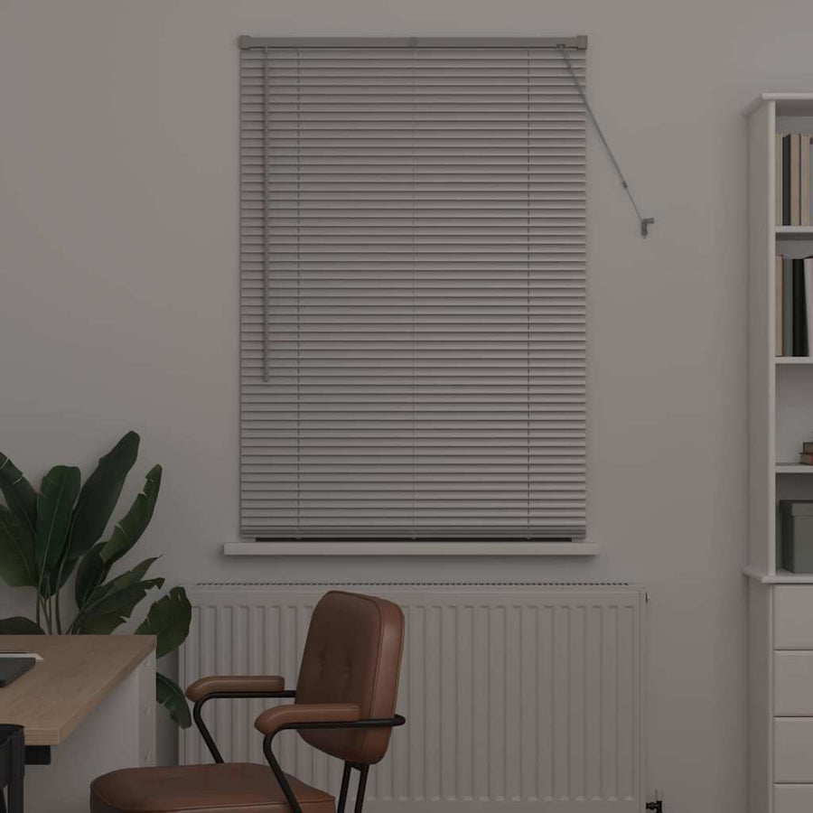 Raam Blind met gordijnen Zilver 80 x 130 cm Aluminium