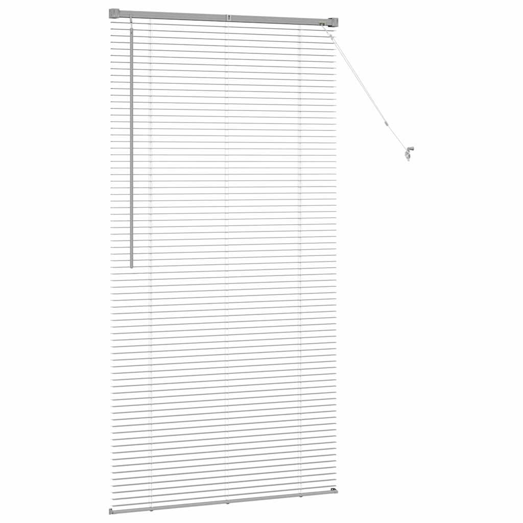 Raam Blind met gordijnen Zilver 80 x 130 cm Aluminium