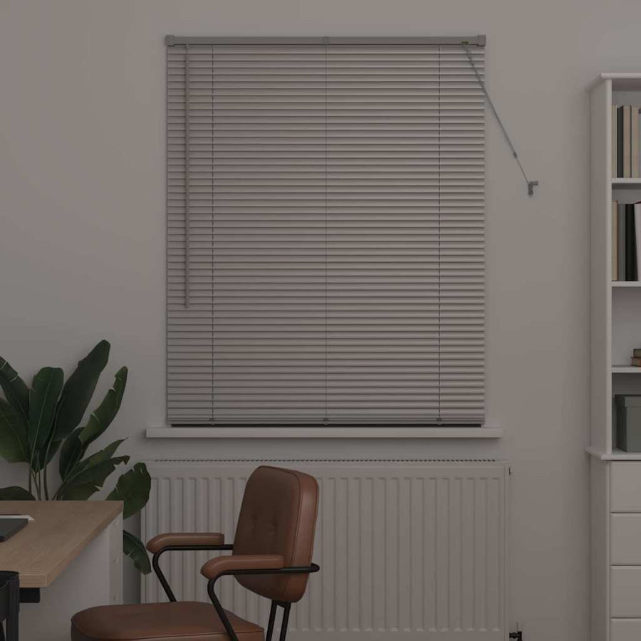 Raam Blind met gordijnen Anders Zilver 105 x 175 cm Aluminium
