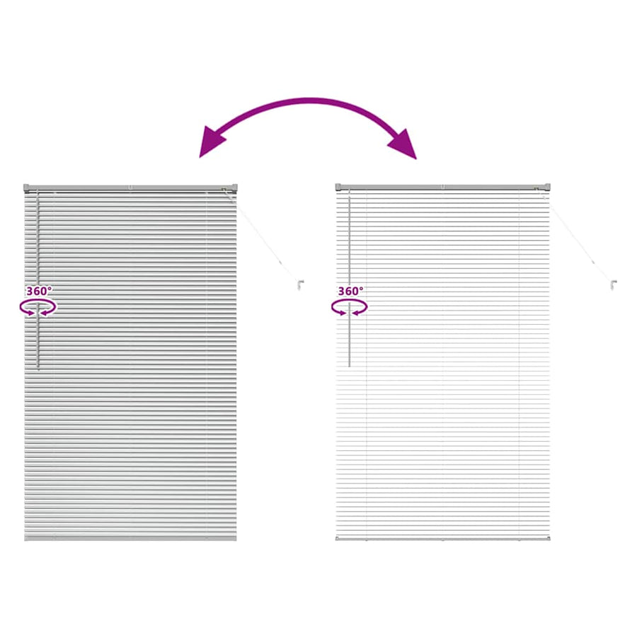 Raam Blind met gordijnen Anders Zilver 105 x 175 cm Aluminium