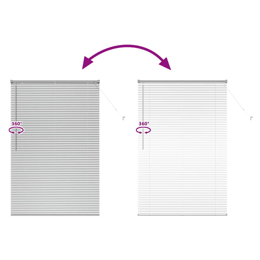 Raam Blind met gordijnen Anders Zilver 80 x 130 cm Aluminium
