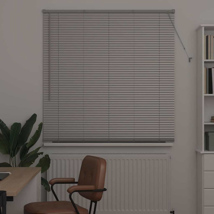 Raam Blind met gordijnen Anders Zilver 135 x 175 cm Aluminium