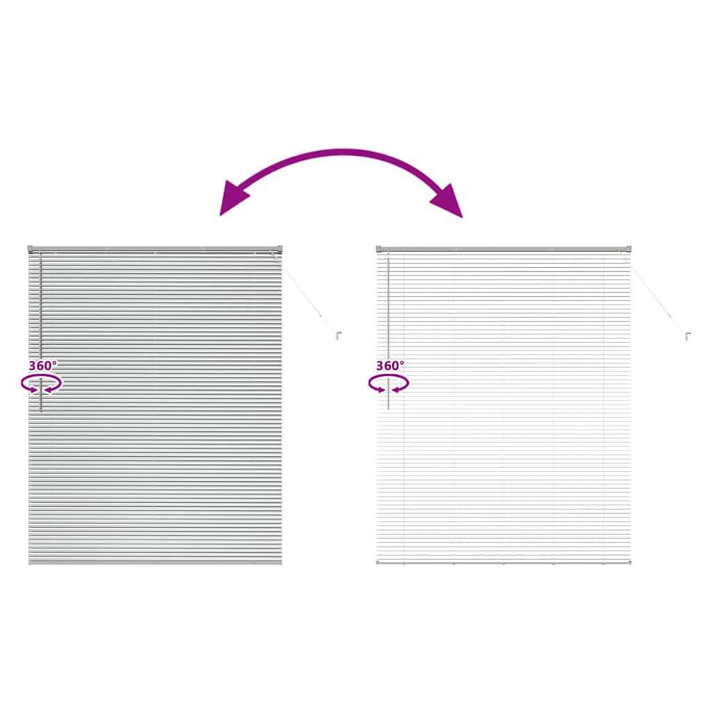 Raam Blind met gordijnen Anders Zilver 80 x 130 cm Aluminium