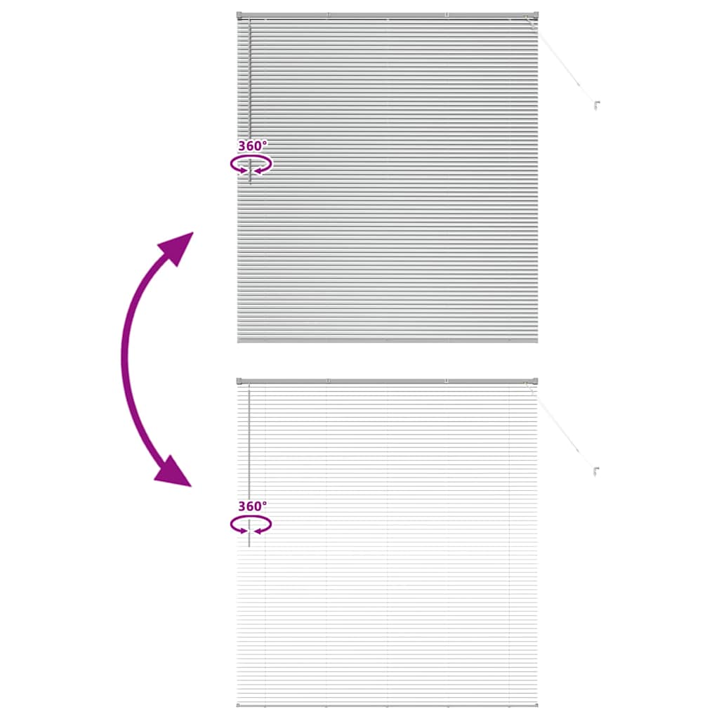 Raam Blind met gordijnen Anders Zilver 80 x 130 cm Aluminium