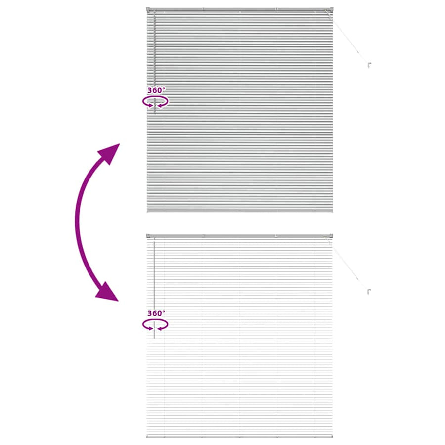 Raam Blind met gordijnen Anders Zilver 80 x 130 cm Aluminium