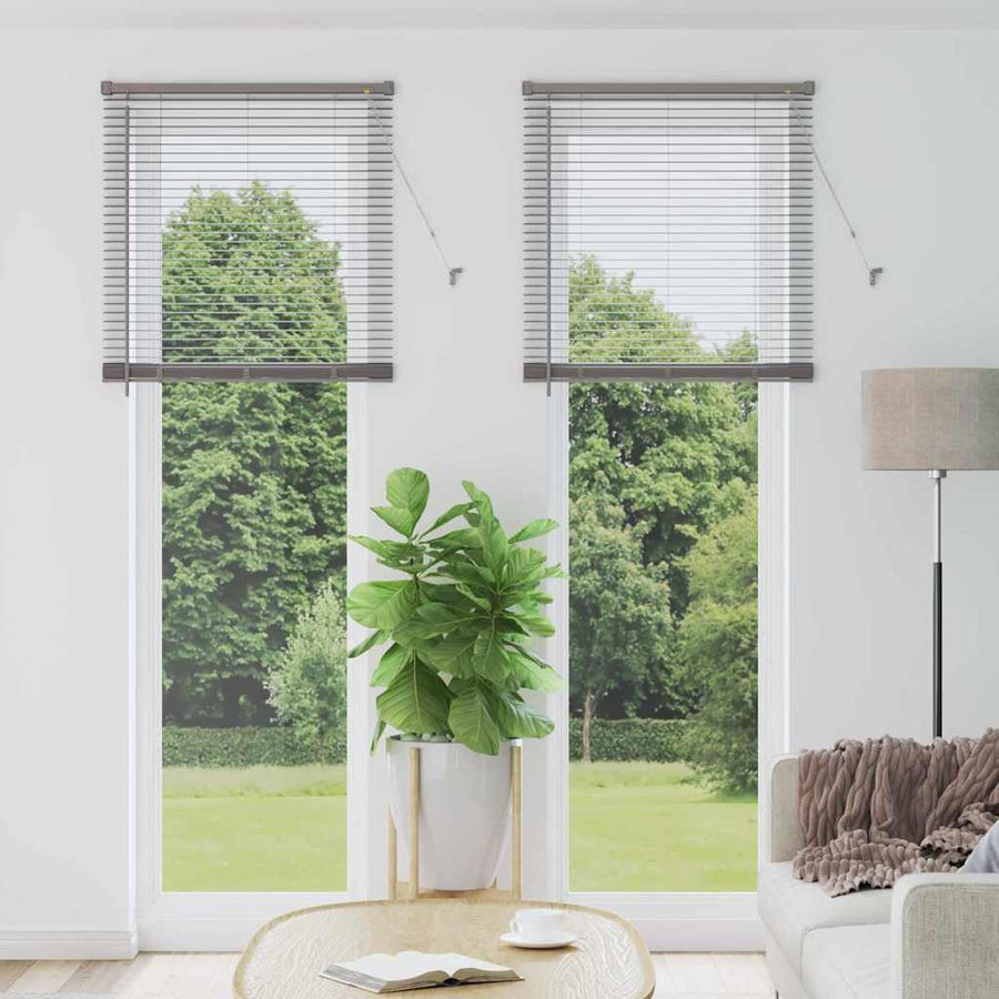 Raam Blind met gordijnen Anders Zilver 80 x 130 cm Aluminium