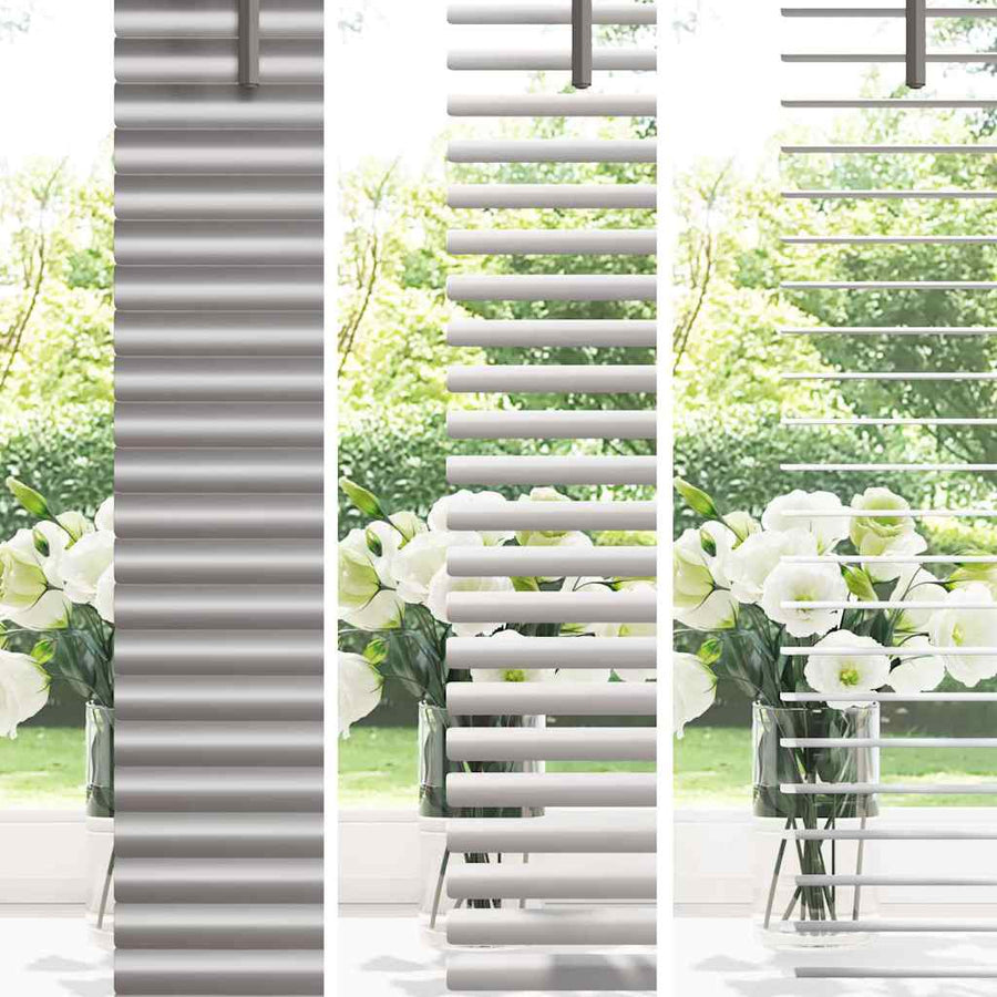 Raam Blind met gordijnen Anders Zilver 80 x 130 cm Aluminium