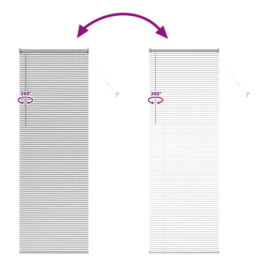 Raam Blind met gordijnen Anders Zilver 80 x 130 cm Aluminium