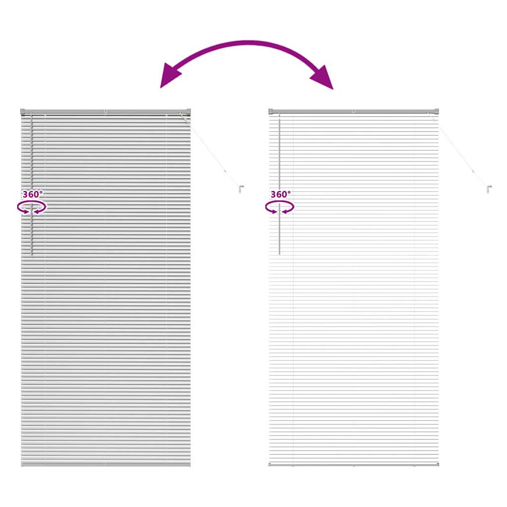 Raam Blind met gordijnen Anders Zilver 100 x 220 cm Aluminium