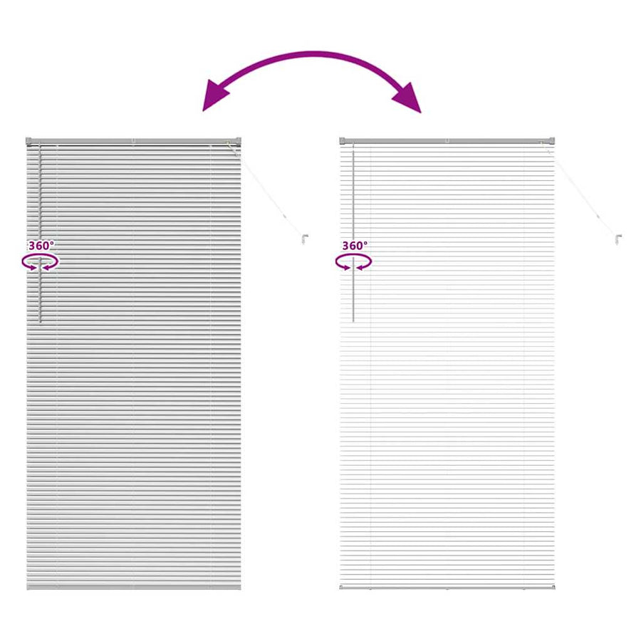 Raam Blind met gordijnen Anders Zilver 80 x 130 cm Aluminium