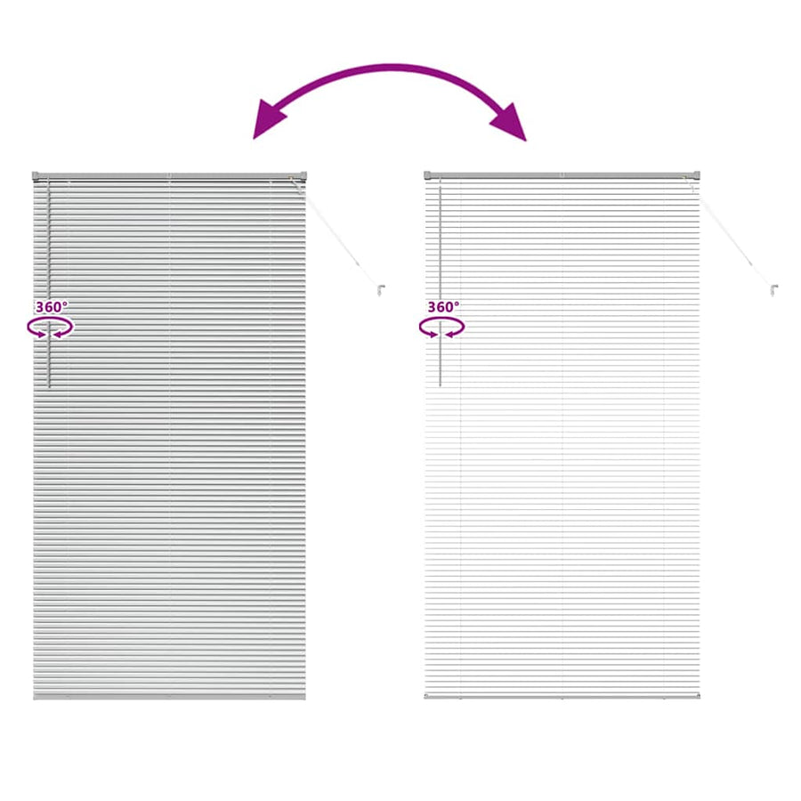 Raam Blind met gordijnen Anders Zilver 80 x 130 cm Aluminium