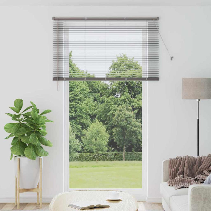 Raam Blind met gordijnen Anders Zilver 80 x 130 cm Aluminium
