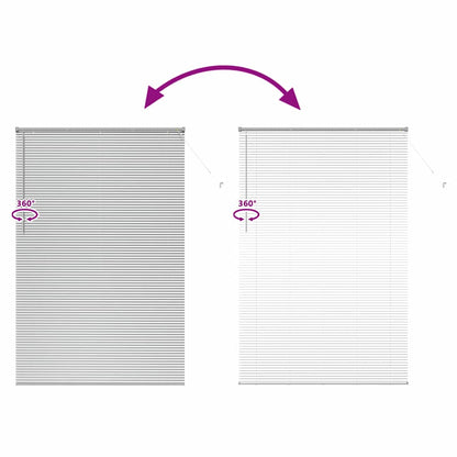 Raam Blind met gordijnen Anders Zilver 80 x 130 cm Aluminium