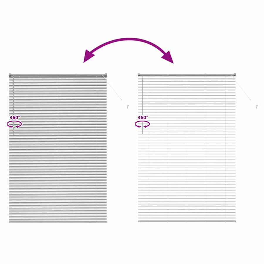 Raam Blind met gordijnen Anders Zilver 80 x 130 cm Aluminium