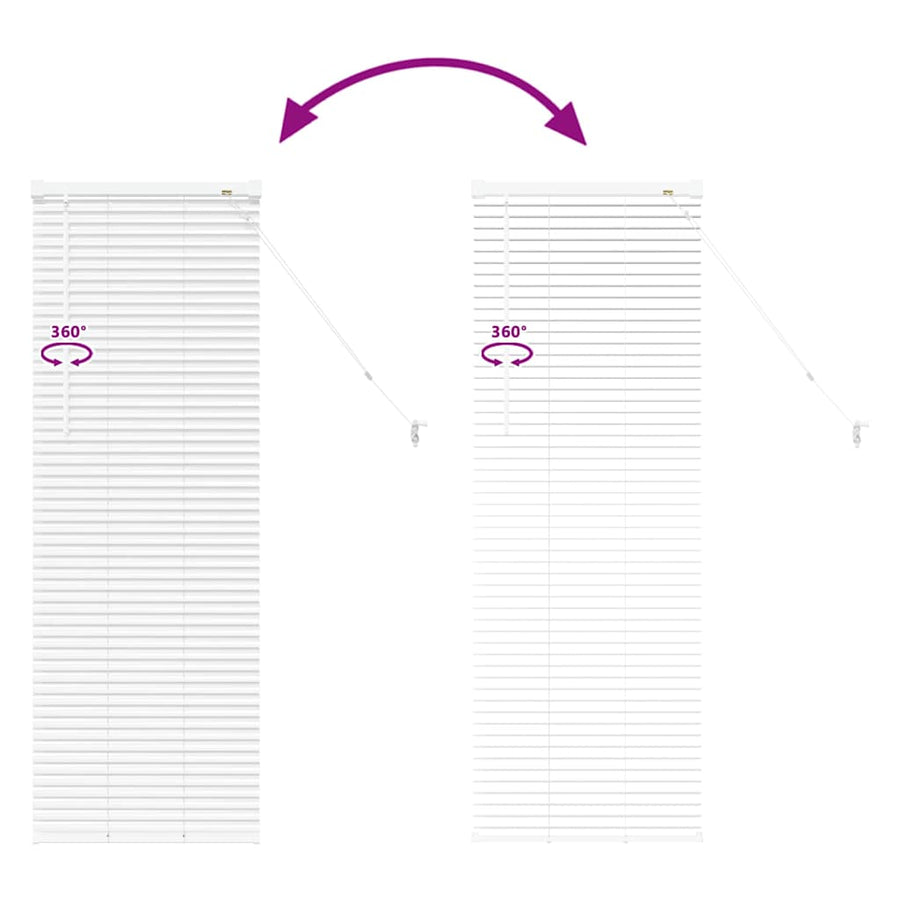 Raam Blind met gordijnen Anders Wit 80 x 130 cm Aluminium