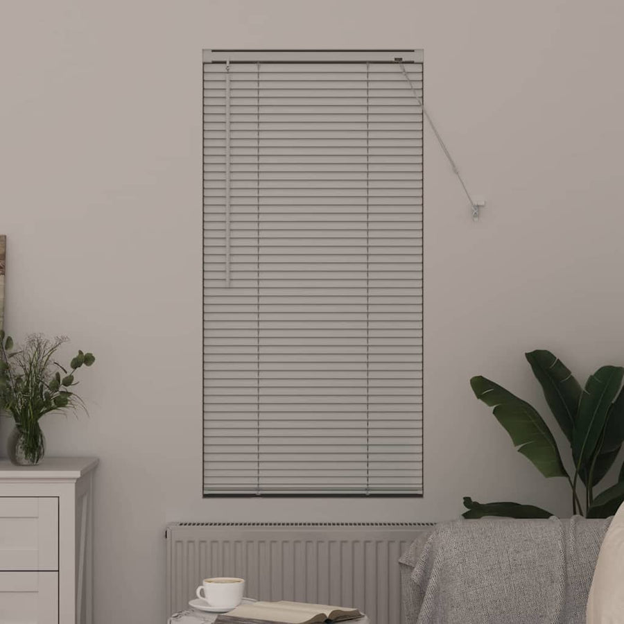 Raam Blind met gordijnen Anders Wit 80 x 130 cm Aluminium