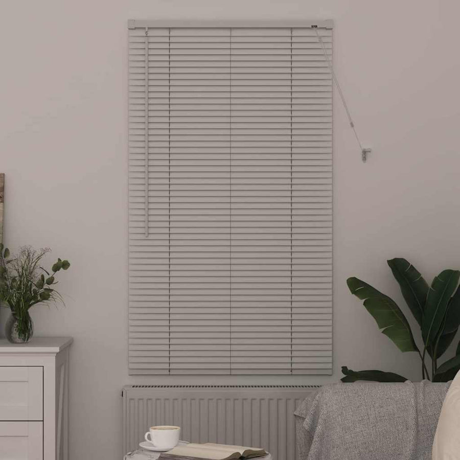 Raam Blind met gordijnen Anders Wit 80 x 130 cm Aluminium