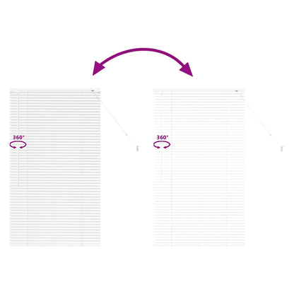 Raam Blind met gordijnen Anders Wit 80 x 130 cm Aluminium