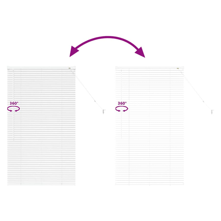 Raam Blind met gordijnen Anders Wit 80 x 130 cm Aluminium