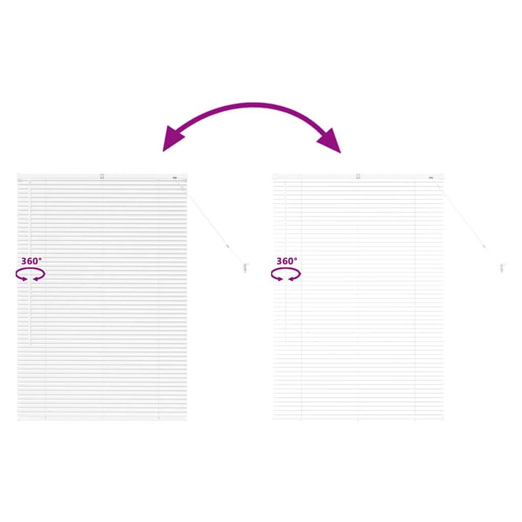 Raam Blind met gordijnen Anders Wit 80 x 130 cm Aluminium