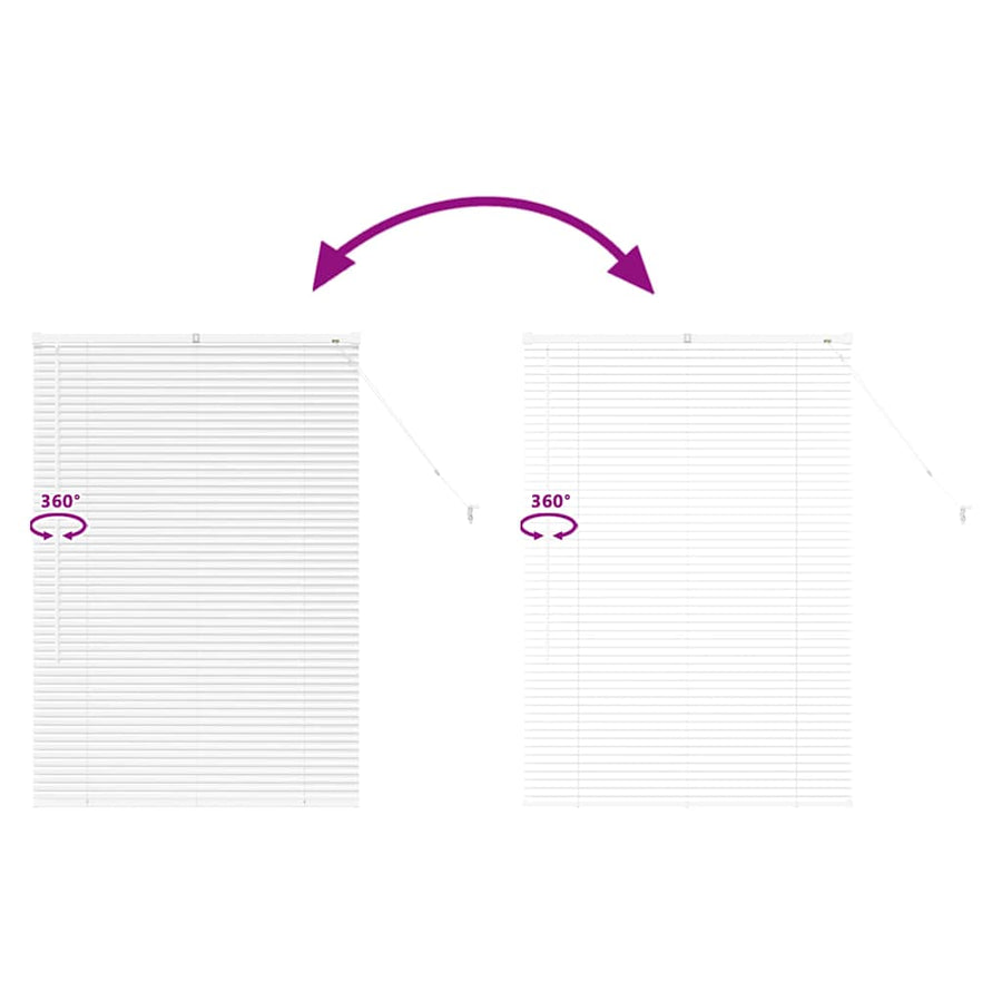 Raam Blind met gordijnen Anders Wit 80 x 130 cm Aluminium