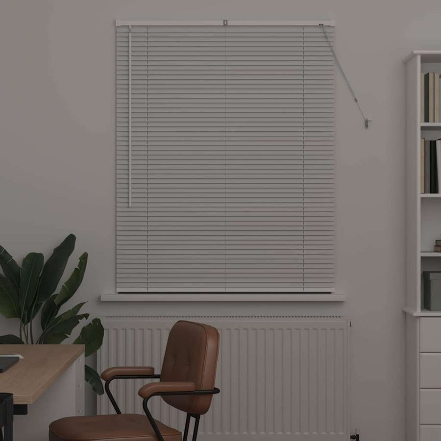 Raam Blind met gordijnen Anders Wit 105 x 130 cm Aluminium