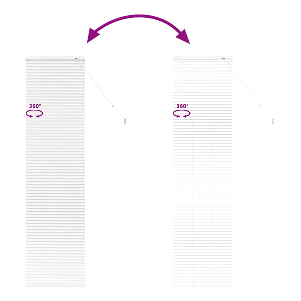 Raam Blind met gordijnen Anders Wit 80 x 130 cm Aluminium