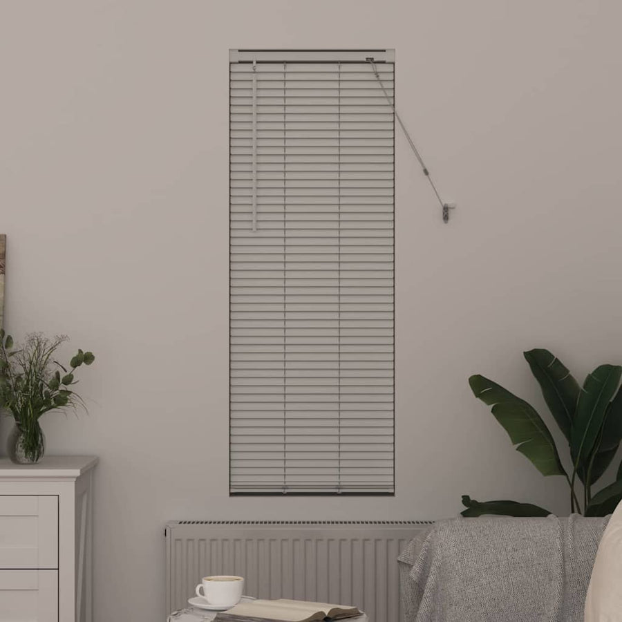 Raam Blind met gordijnen Anders Wit 80 x 130 cm Aluminium