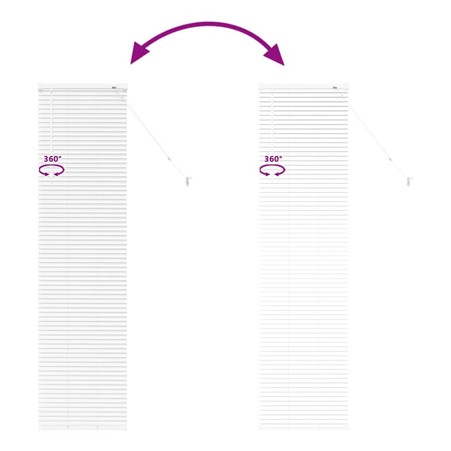 Raam Blind met gordijnen Anders Wit 80 x 130 cm Aluminium