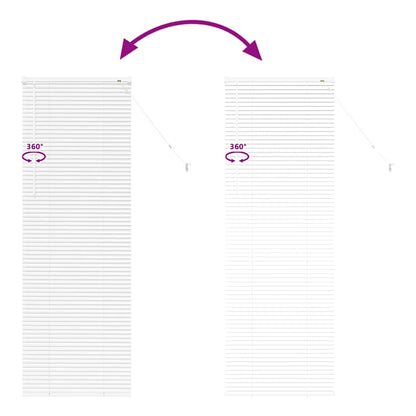 Raam Blind met gordijnen Anders Wit 80 x 130 cm Aluminium