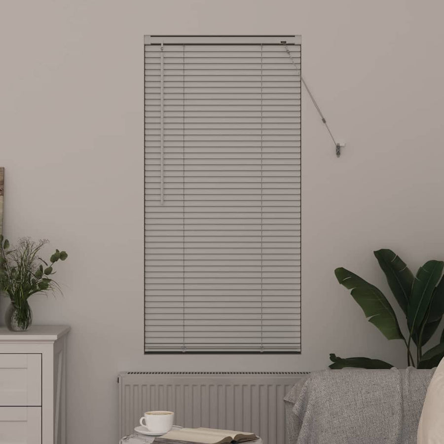 Raam Blind met gordijnen Anders Wit 80 x 130 cm Aluminium