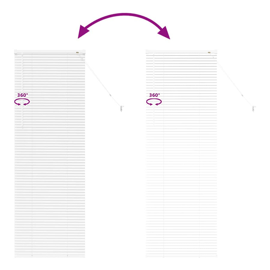 Raam Blind met gordijnen Anders Wit 80 x 130 cm Aluminium