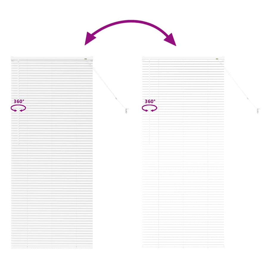 Raam Blind met gordijnen Anders Wit 80 x 130 cm Aluminium