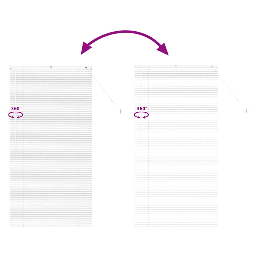 Raam Blind met gordijnen Anders Wit 85 x 175 cm Aluminium