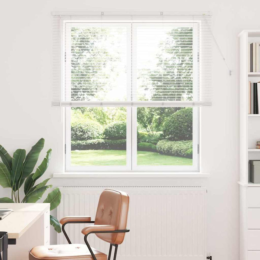 Raam Blind met gordijnen Anders Wit 135 x 175 cm Aluminium
