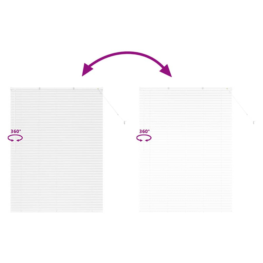 Raam Blind met gordijnen Anders Wit 135 x 175 cm Aluminium