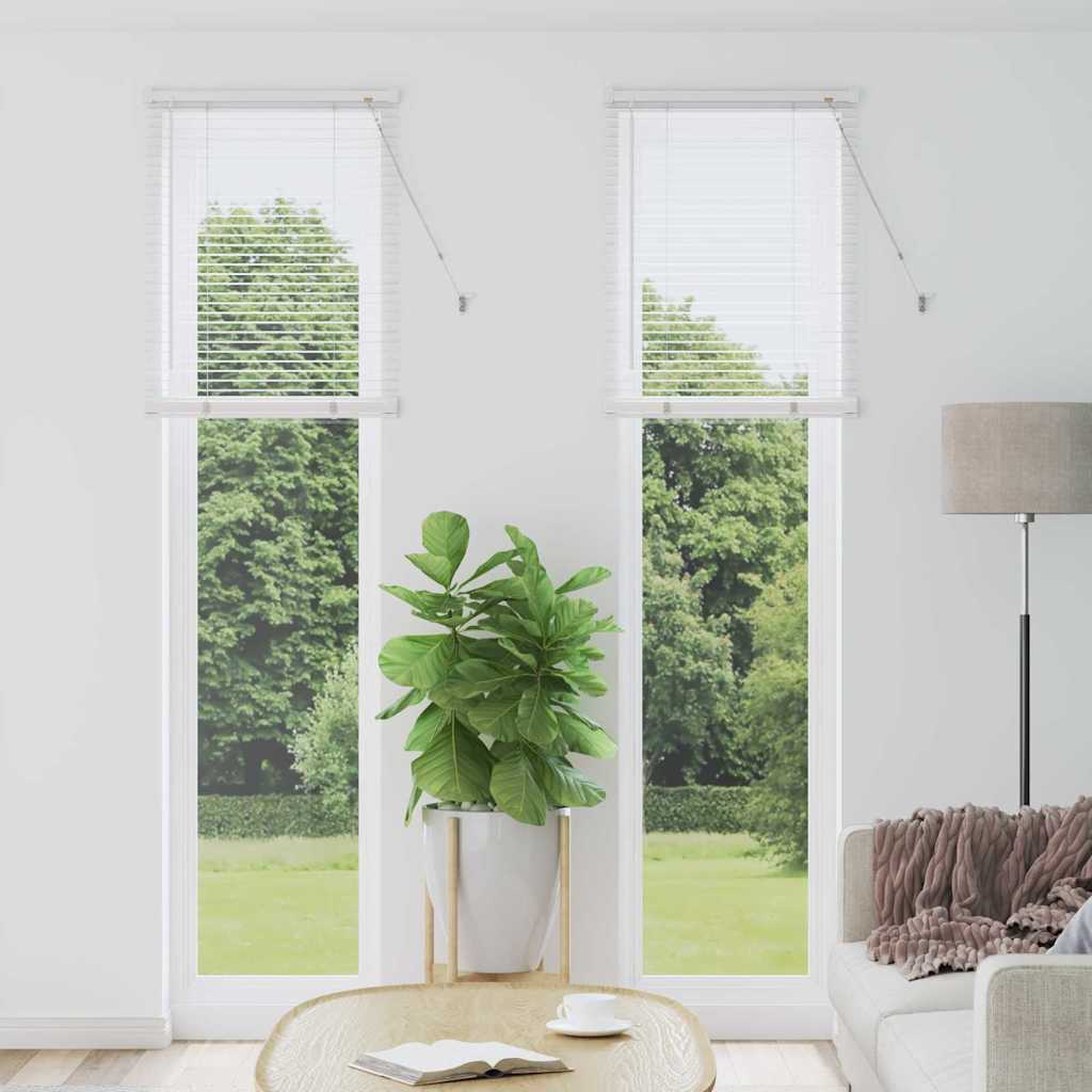 Raam Blind met gordijnen Anders Wit 80 x 130 cm Aluminium