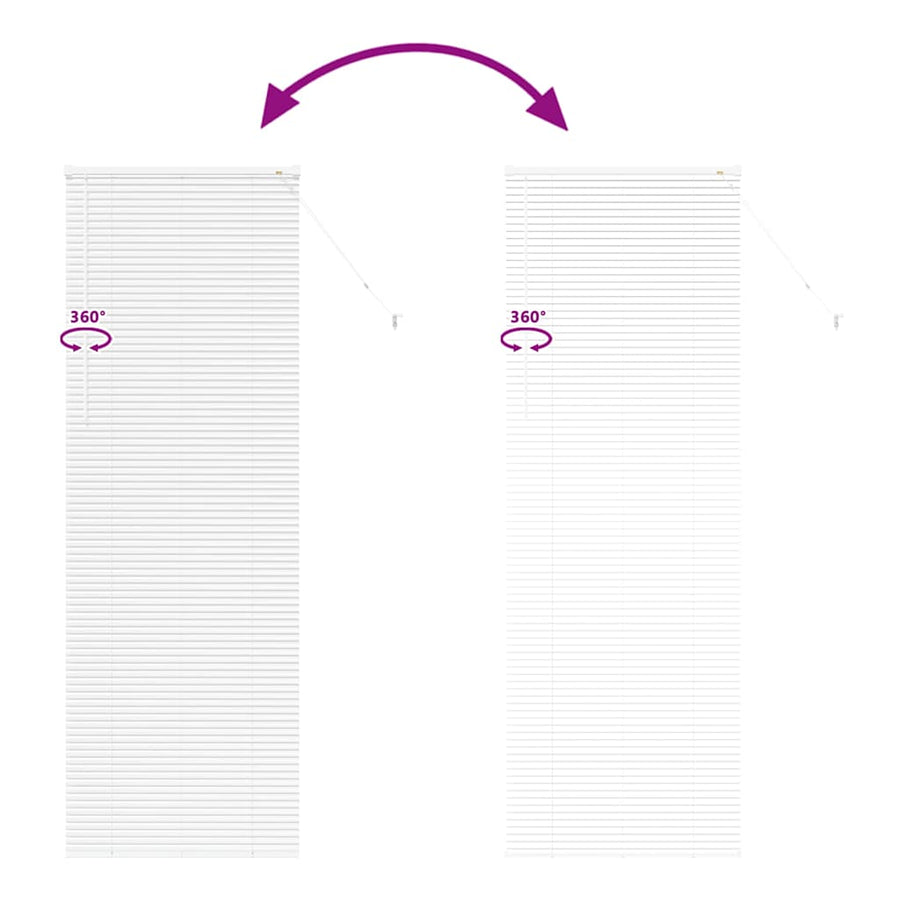 Raam Blind met gordijnen Anders Wit 80 x 220 cm Aluminium