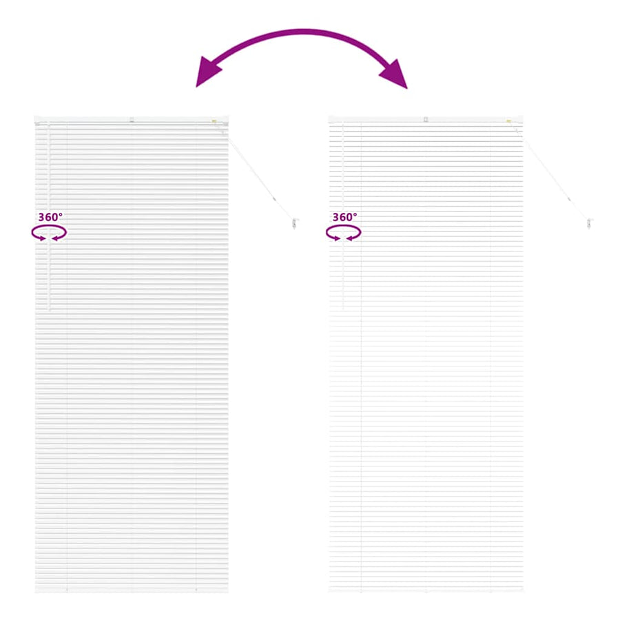 Raam Blind met gordijnen Anders Wit 80 x 130 cm Aluminium