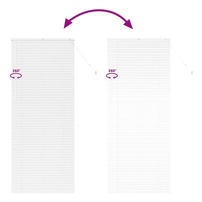 Raam Blind met gordijnen Anders Wit 80 x 130 cm Aluminium