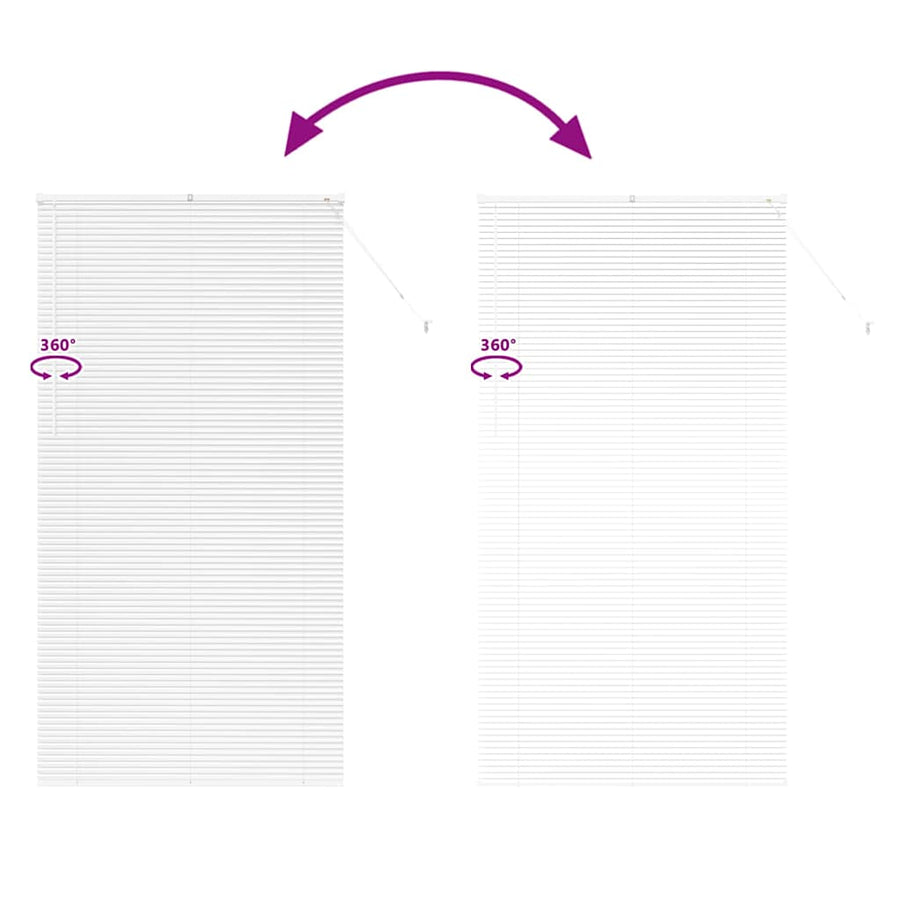 Raam Blind met gordijnen Anders Wit 80 x 130 cm Aluminium