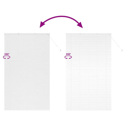 Raam Blind met gordijnen Anders Wit 135 x 220 cm Aluminium