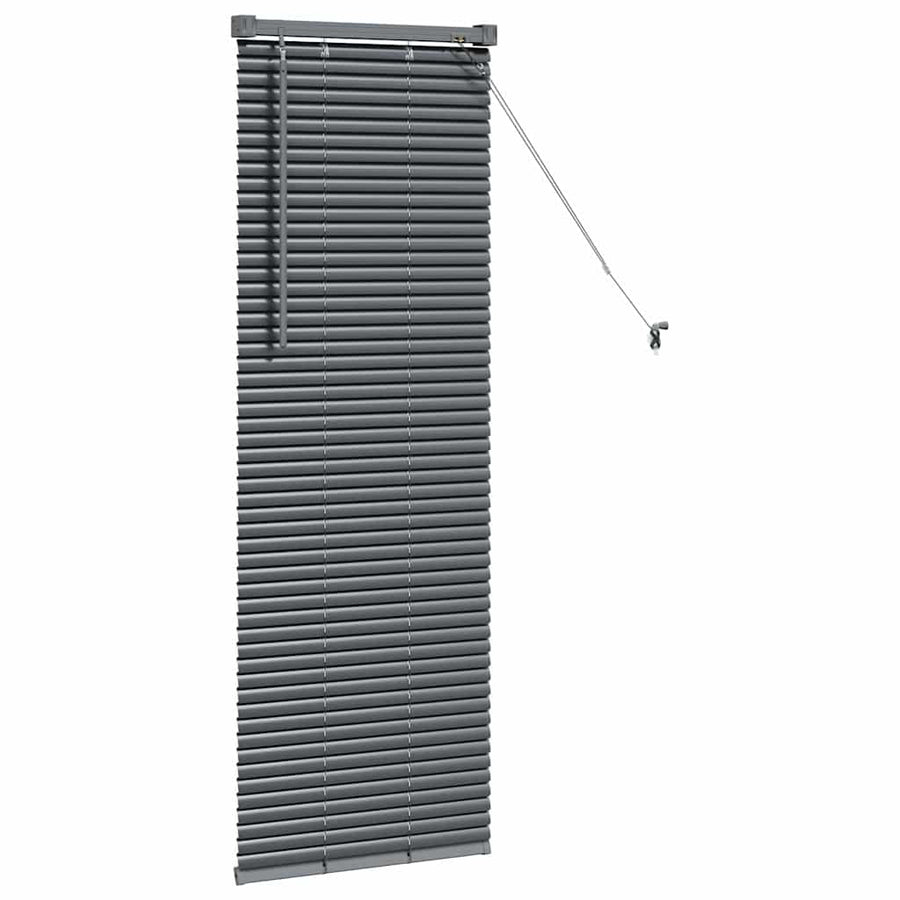 Raam Blind met gordijnen Anders Donkergrijs 80 x 130 cm Aluminium