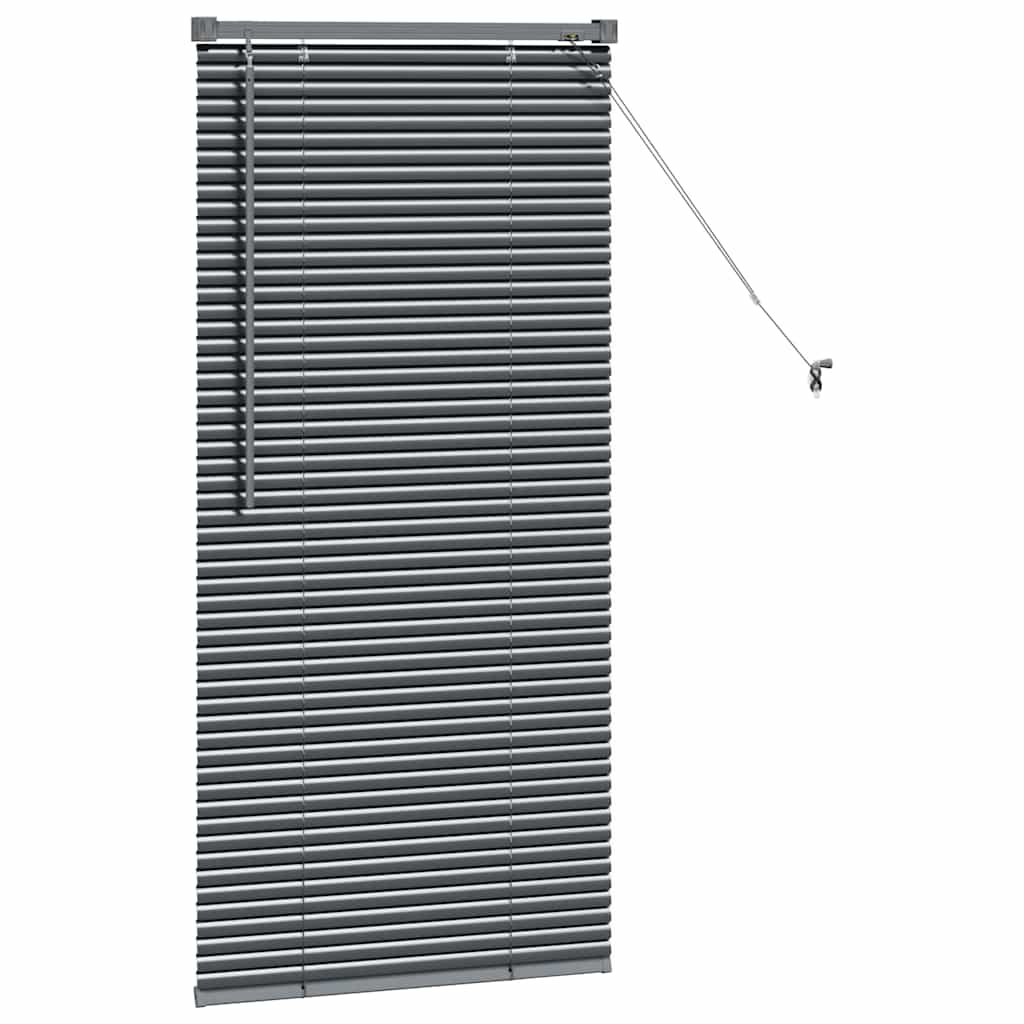 Raam Blind met gordijnen Anders Donkergrijs 80 x 130 cm Aluminium