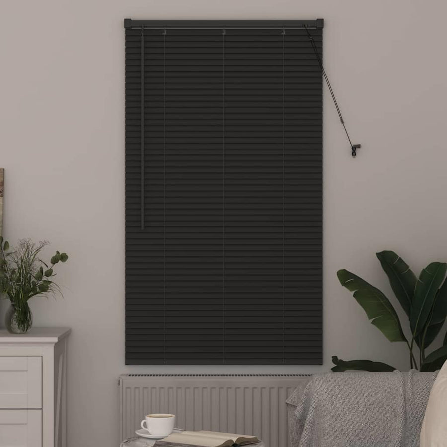Raam Blind met gordijnen Anders Donkergrijs 80 x 130 cm Aluminium