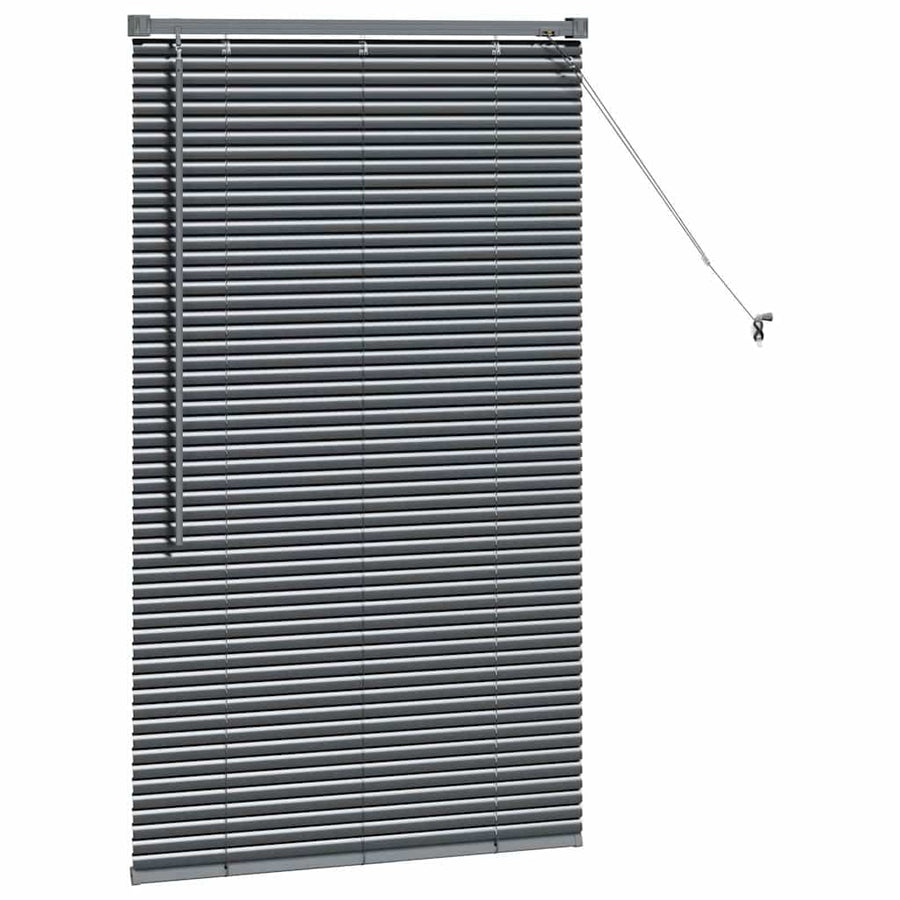 Raam Blind met gordijnen Anders Donkergrijs 80 x 130 cm Aluminium