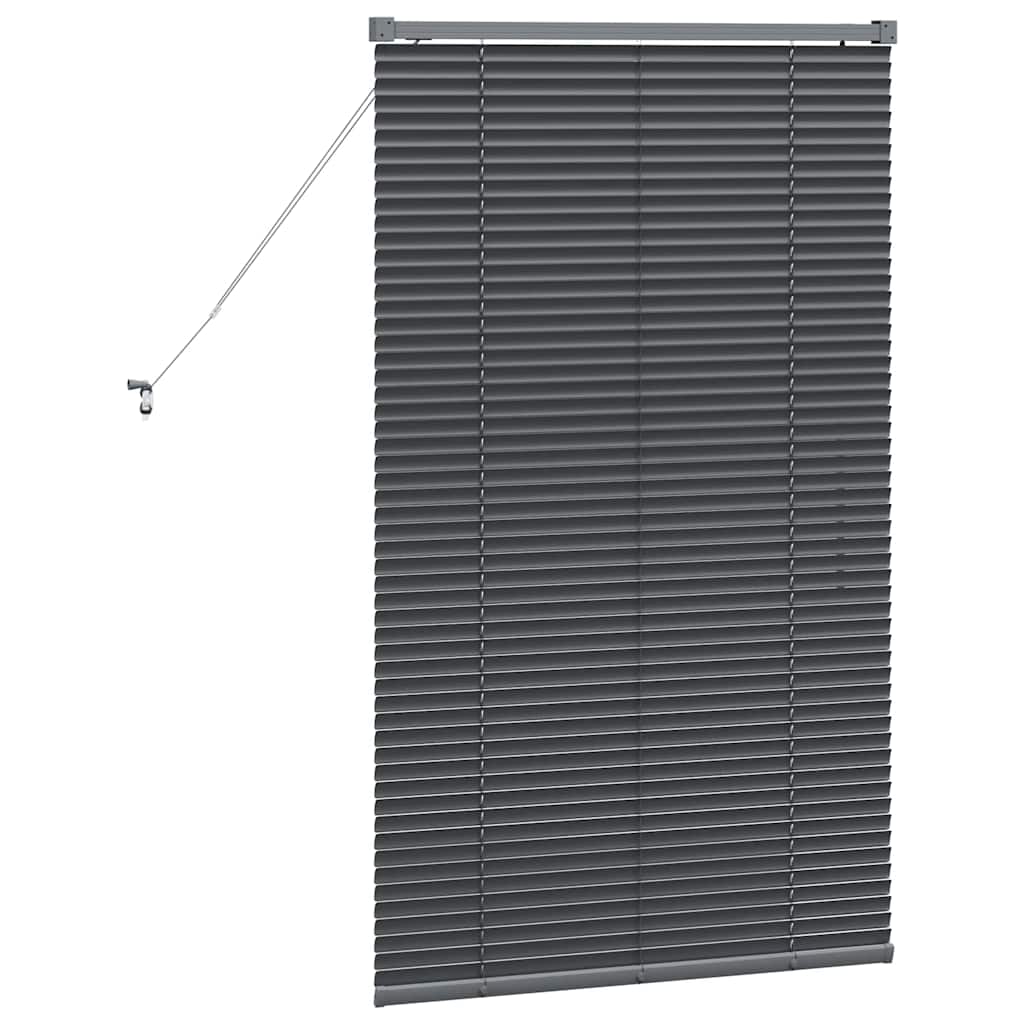 Raam Blind met gordijnen Anders Donkergrijs 80 x 130 cm Aluminium