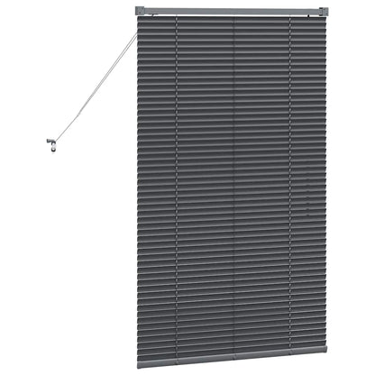 Raam Blind met gordijnen Anders Donkergrijs 80 x 130 cm Aluminium