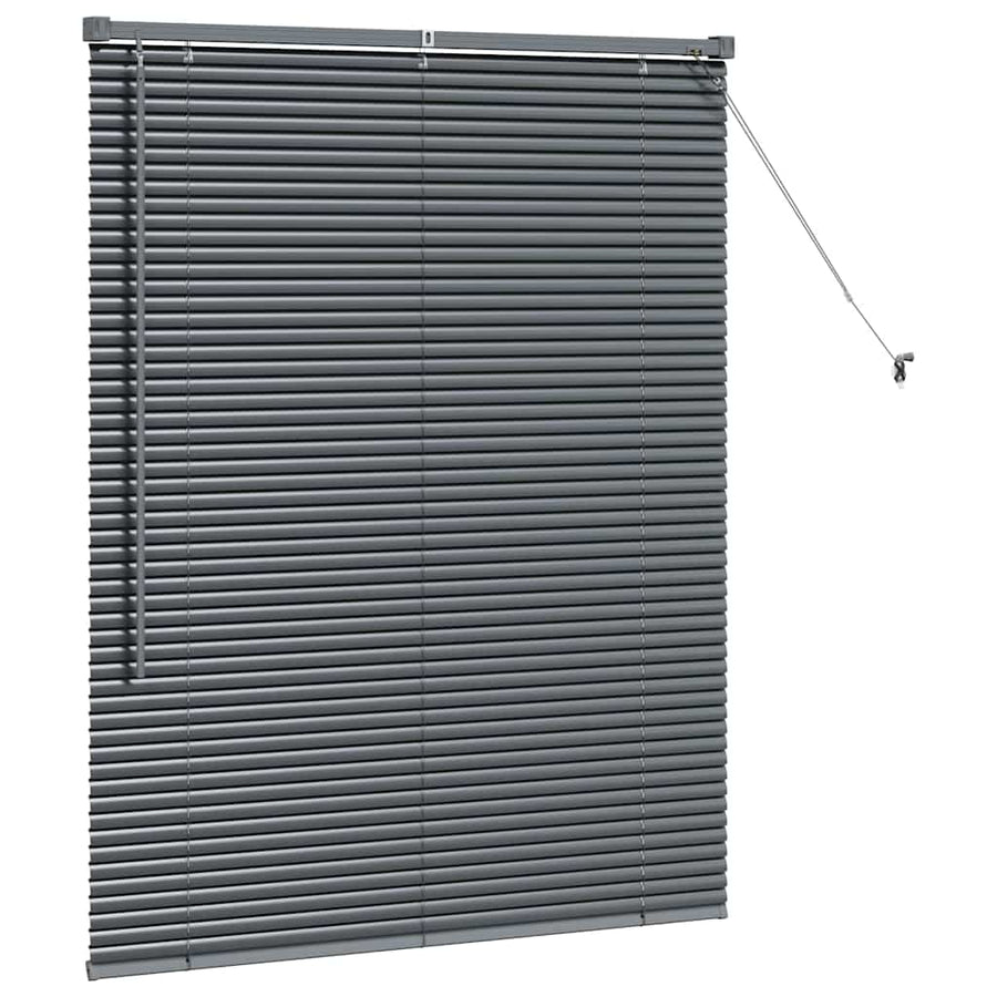 Raam Blind met gordijnen Anders Donkergrijs 100 x 130 cm Aluminium