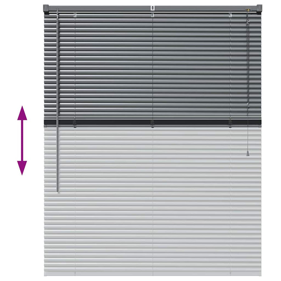 Raam Blind met gordijnen Anders Donkergrijs 105 x 130 cm Aluminium